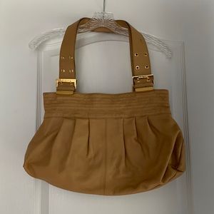 Charles David Leather Handbag Camel color
